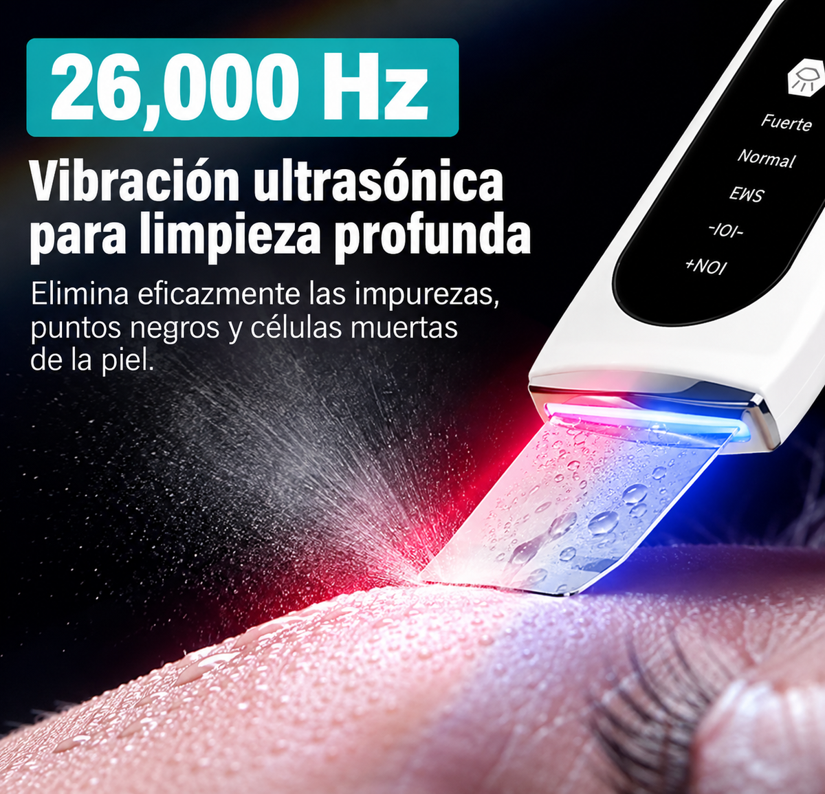 Espátula Facial Ultrasónica – Limpieza Profunda de Poros, Puntos Negros y Acné