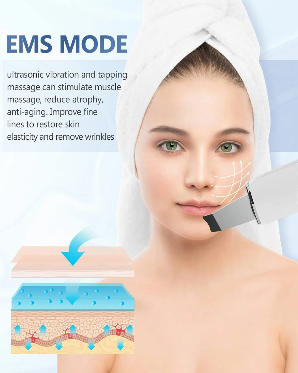 Espátula Facial Ultrasónica – Limpieza Profunda y Peeling