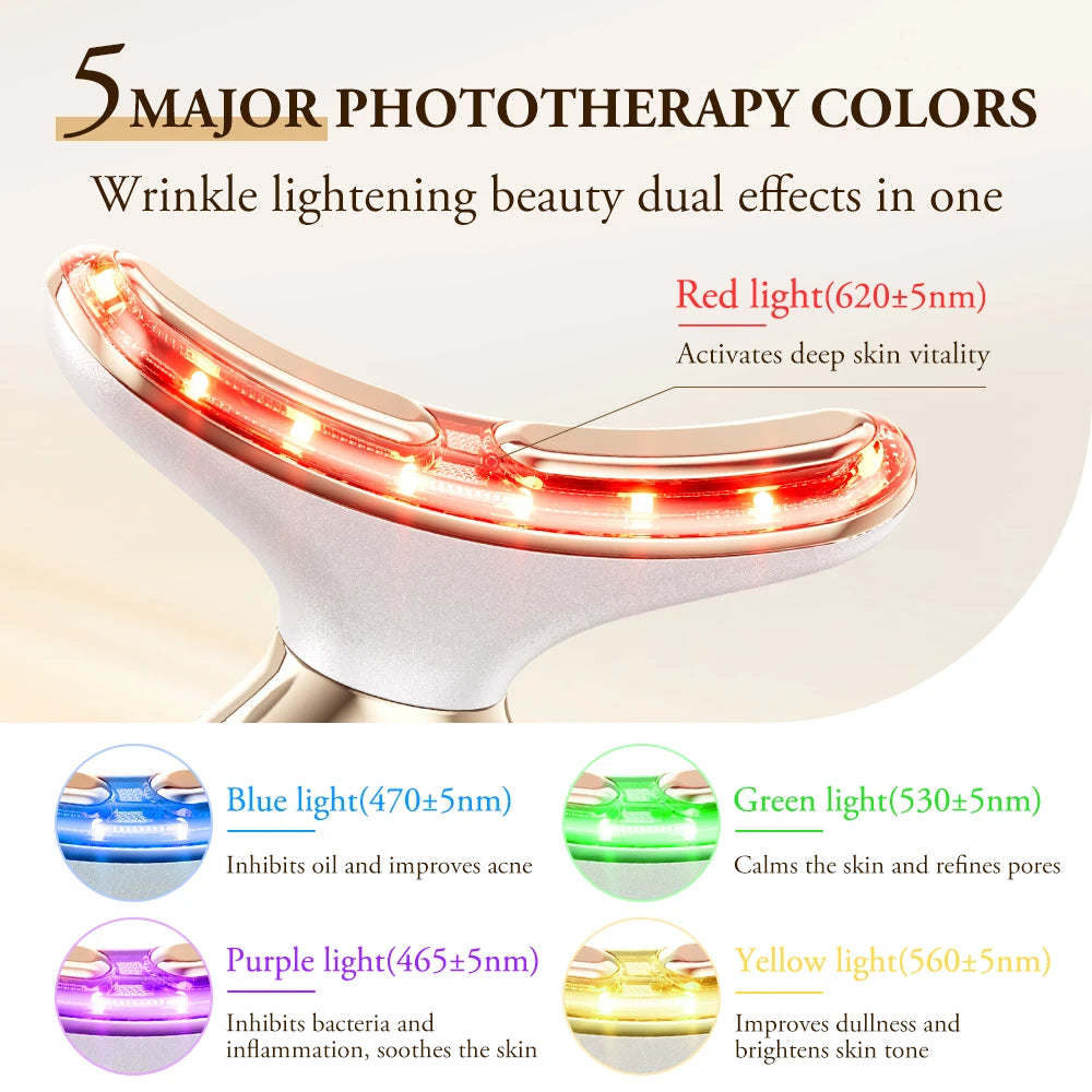 Masajeador Facial y de Cuello ANLAN 24K Gold – LED + Microcorriente