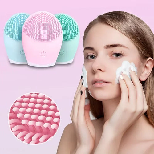 Limpiador Facial Eléctrico Vibratorio – Exfoliación y Masaje