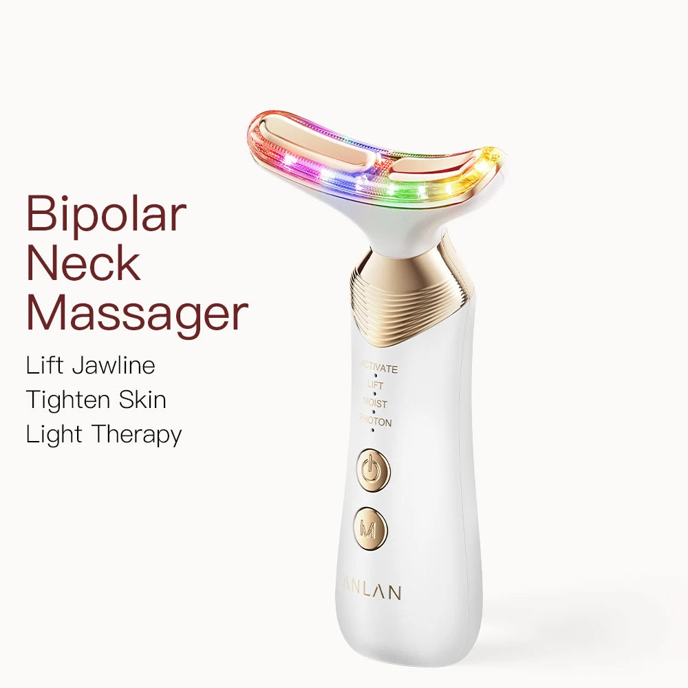 Masajeador Facial y de Cuello ANLAN 24K Gold – LED + Microcorriente