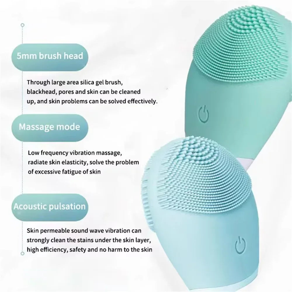Limpiador Facial Eléctrico Vibratorio – Exfoliación y Masaje