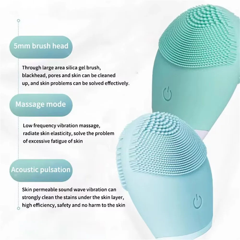 Limpiador Facial Eléctrico Vibratorio – Exfoliación y Masaje